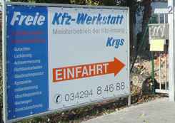 Einfahrt Werkstatt Kfz-Krys